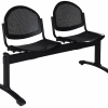 Siège sur poutre assise noire 2 places