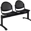 Siège sur poutre assise noire 2 places