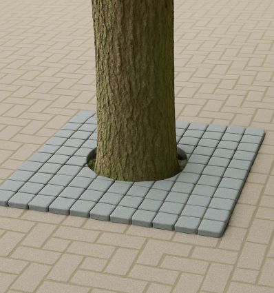 Grille d'arbre plastique mise en situation