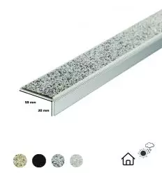 Nez de marche en alu et minéral antidérapant 59 x 20 mm extérieur