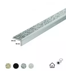 Nez de marche en alu et minéral antidérapant 39 x 18 mm extérieur