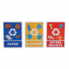 Lot de 3 panneaux de tri sélectif pour support sac poubelle industriel