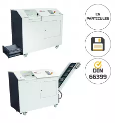 Destructeur disque dur 2 types d'évacuation des déchets