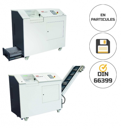 Destructeur disque dur avec tiroir à déchets