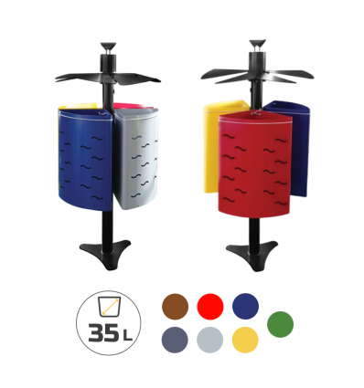 Poubelle extérieur pour tri sélectif en acier