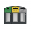 Collecteur de tri sélectif avec supports de sac avec vue frontale
