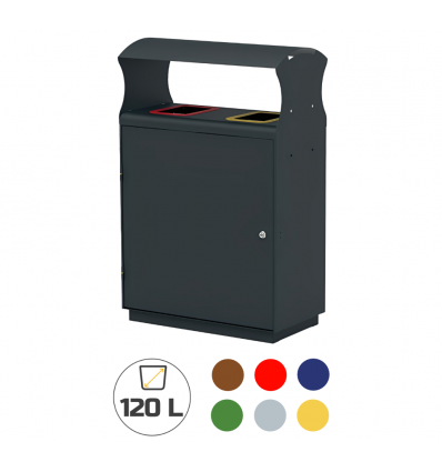 Station de tri sélectif extérieure avec toit