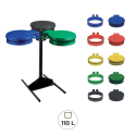 Photo : Kit support sac poubelle tri sélectif à poser 2 flux jaune / vert - Avec