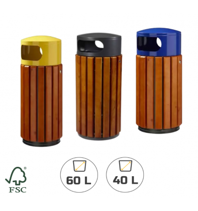 Poubelle de Tri Sélectif Extérieure En Bois 40 ou 60 litres