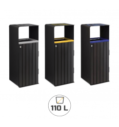 Poubelle de tri sélectif extérieur à latte - Tri Déchets