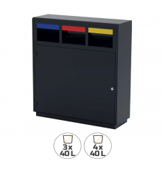 Point de collecte de tri sélectif extérieure 3 ou 4 flux