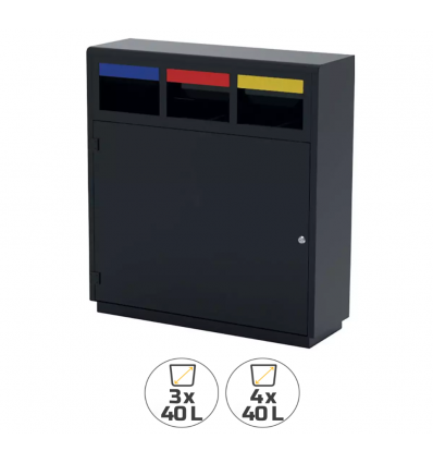 Point de collecte de tri sélectif extérieure 3 ou 4 flux