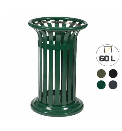 Poubelle tulipe en acier 60L
