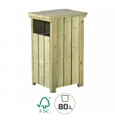 Poubelle extérieure en bois 80 litres