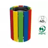 Poubelle en bois multicolore 40 litres spéciale école