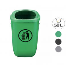 Corbeille murale extérieure en plastique 50 litres