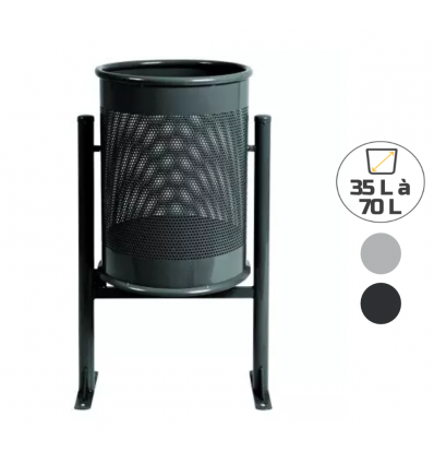 Corbeille extérieur en acier ronde 60L