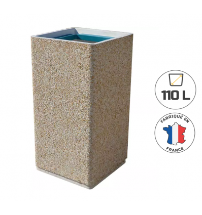 Corbeille béton carrée 80 litres