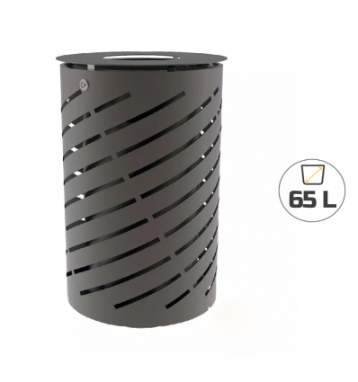 Poubelle sur pied en acier 65 litres