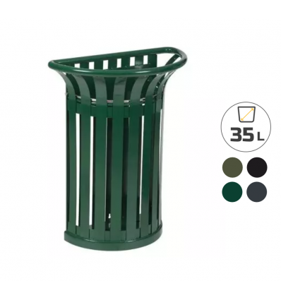  Corbeille demi tulipe murale en acier