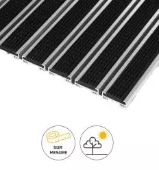Tapis PMR extérieur en caoutchouc noir