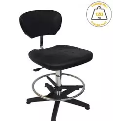 Chaise d'atelier industriel assise large