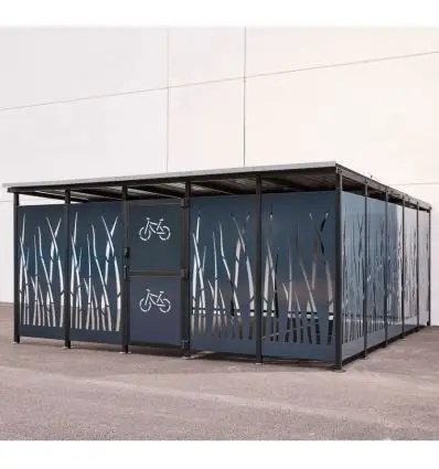 Installation de l'abri vélo entreprise