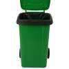 Housse conteneur noir dans un conteneur poubelle 2 roues vert