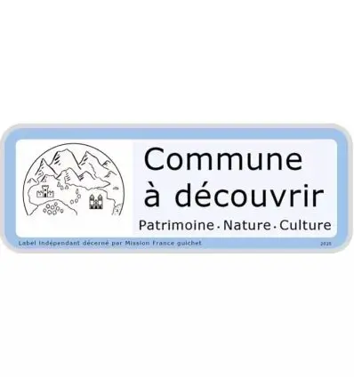 Panneau label commune à découvrir - Pas d'horloge