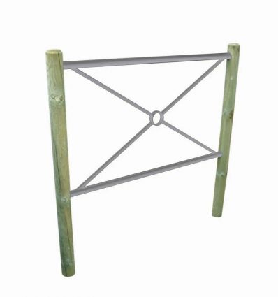 Barrière croix de Saint André bois fond uni
