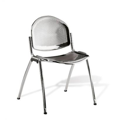 Chaise salle d'attente métal gris aluminium