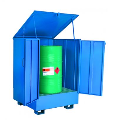Bac de rétention fermé en acier pour 1 fût