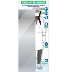 Miroir de contrôle du port des EPI Laboratoire féminin