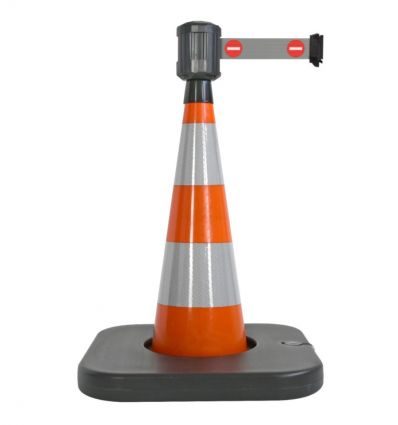 Cône de signalisation avec sangle interdiction