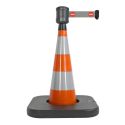Photo : Cône de signalisation avec sangle 2 m - Interdit gris / rouge