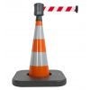 Cône de signalisation avec sangle rouge et blanche