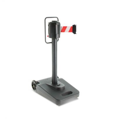 Poteau de guidage à roulette avec sangle rouge