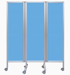 Paravent hospitalier bleu madonna ouvert L. 140 cm