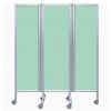 Paravent hospitalier turquoise opale ouvert L. 140 cm