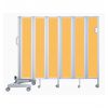 Paravent orange abricot sur roulette ouvert L. 180 cm 