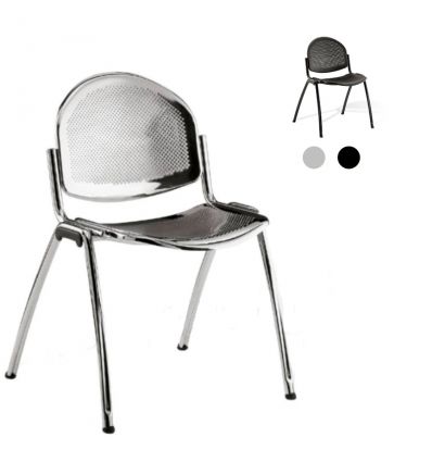 Chaise salle d'attente métal gris aluminium ou noir