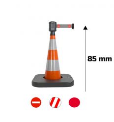 Cône de signalisation avec sangle interdiction