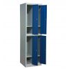 Vestiaire métallique 4 cases bleu - fermeture cadenas