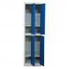 Vestiaire métallique 4 cases bleu - fermeture cadenas