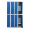 Casier métallique vestiaire 8 cases bleu - fermeture cadenas 