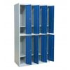 Casier métallique vestiaire 8 cases bleu - fermeture cadenas 