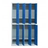 Casier métallique vestiaire 8 cases bleu - fermeture cadenas 