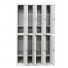Casier vestiaire pas cher - 8 cases gris cadenas