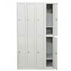 Casier vestiaire pas cher - 8 cases gris cadenas