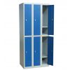 Casier vestiaire collectivité 6 cases bleu- fermeture cadenas